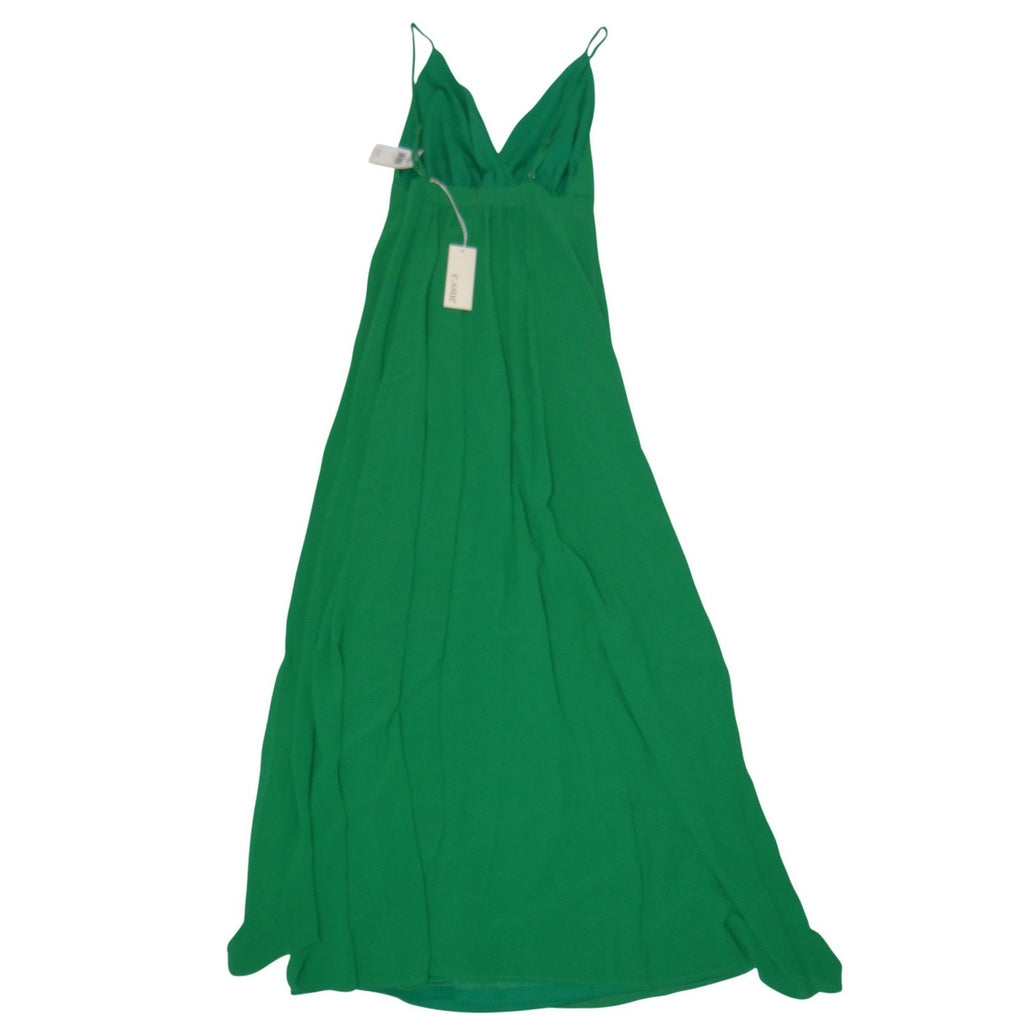 NWT-E.ssue Green V-Neck Surplice Maxi Dress Spaghetti Strap LD33080S NWT Small