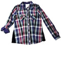 Y2K Maurice's Plaid Shirt Rhinestone Embellished Lace Western Style Women's Med