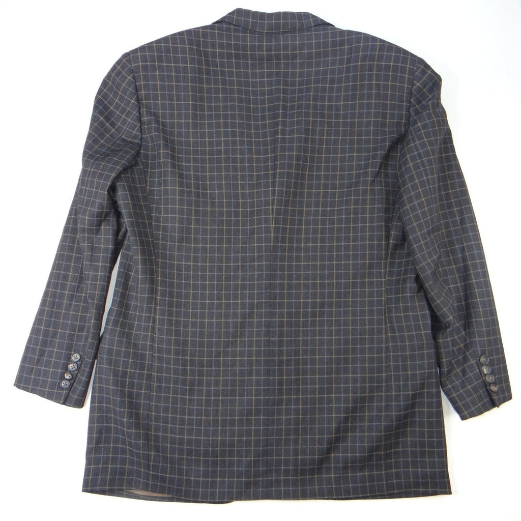 VTG Ermenegildo Zegna High Performance Blazer Men Dark Grey Plaid Wool Blend XL