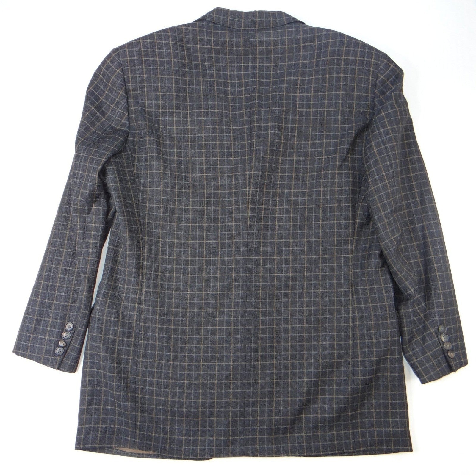 VTG Ermenegildo Zegna High Performance Blazer Men Dark Grey Plaid Wool Blend XL