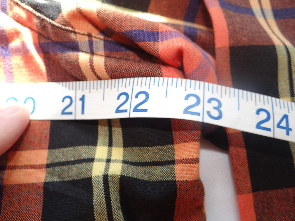 Women's Long Sleeve Plaid Button-Up Shirt with Rhinestone Spider Detail