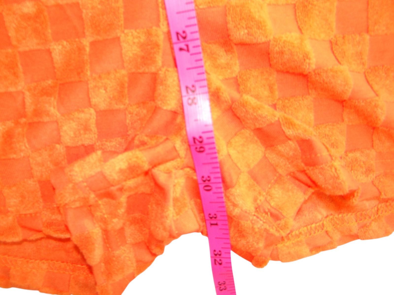 Bright Orange Short Romper with Button Closure
