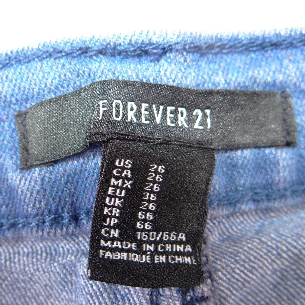 Forever 21 Womens Skinny Jeans Medium Wash Blue Mid Rise Denim Pants Size 26