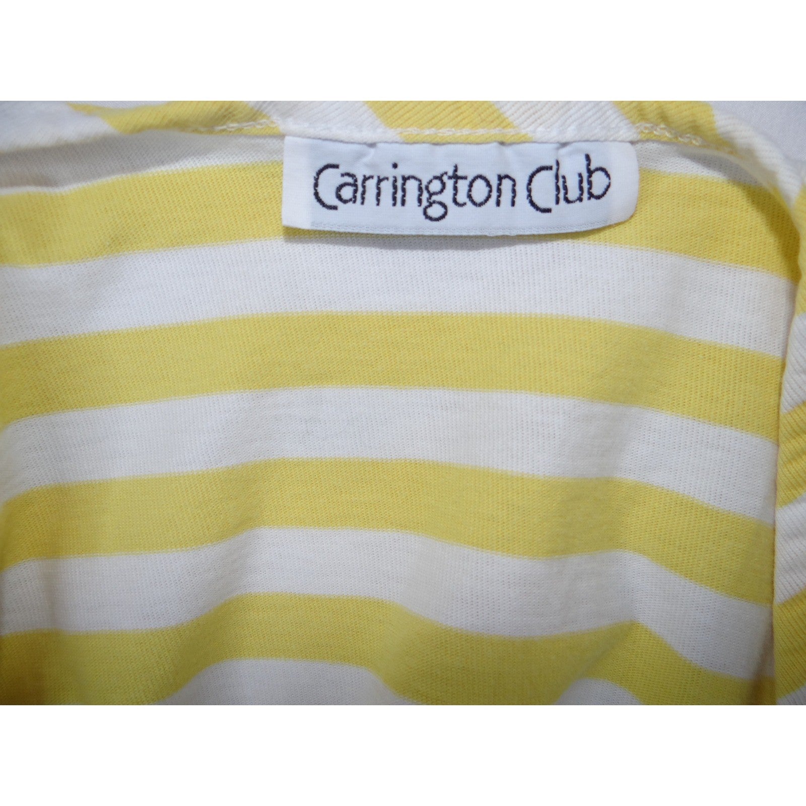 Y2K Carrington Club Yellow White Striped Tank Top Women Casual Sleeveless