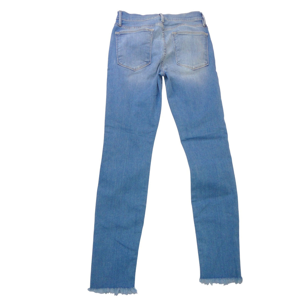 Frame Denim Le High Skinny Light Wash Frayed Hem Jeans Size 28