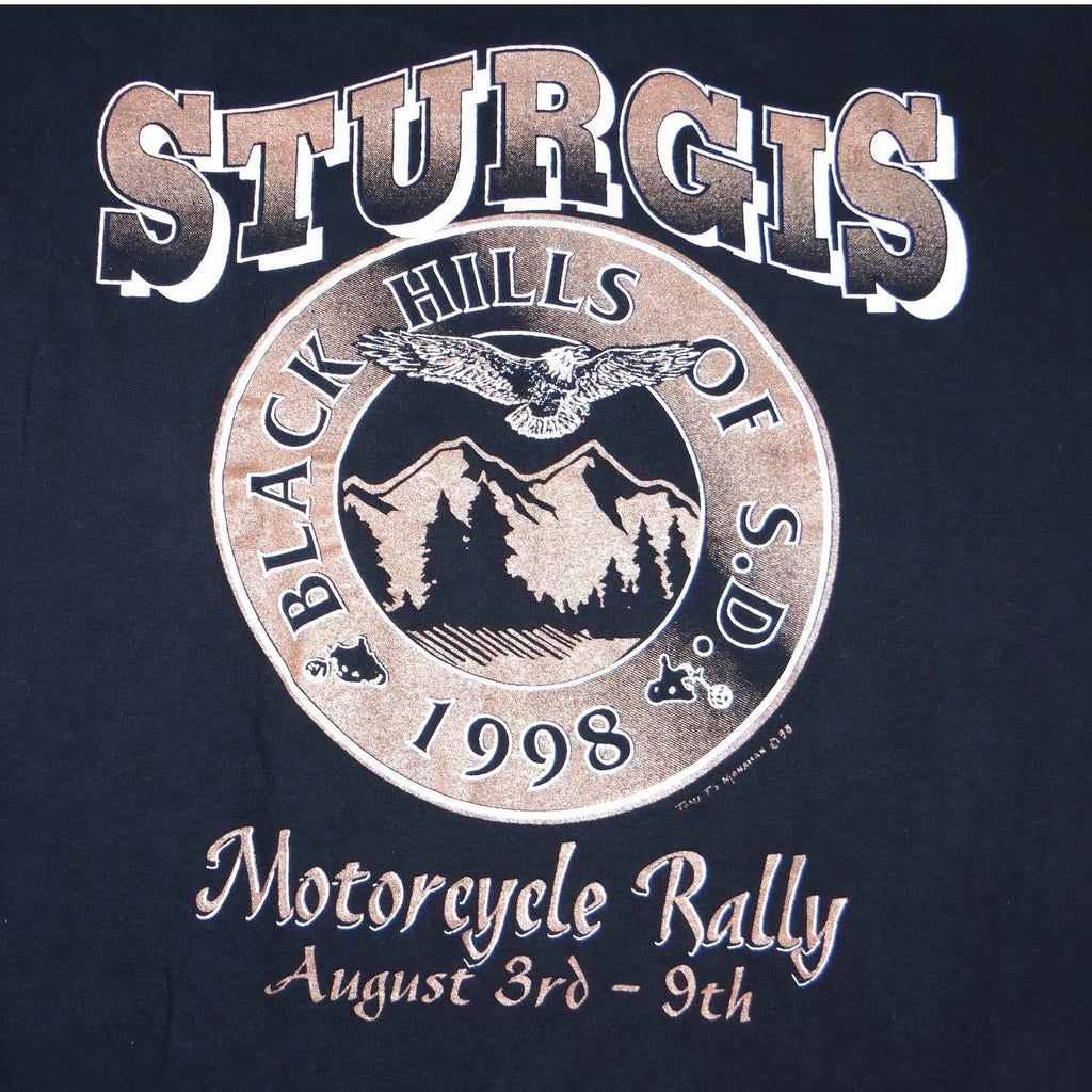 VTG Black Hills Motor Classic Sturgis 1998 Motorcycle Rally TShirt Mens Adult L