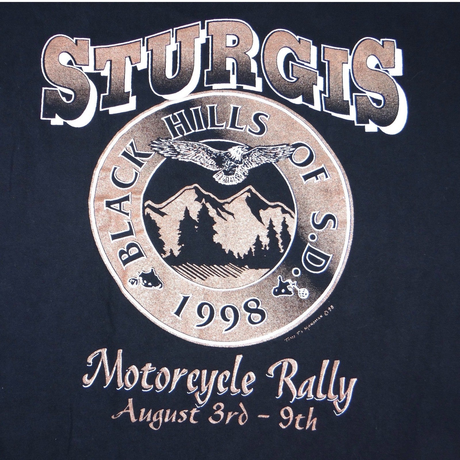 VTG Black Hills Motor Classic Sturgis 1998 Motorcycle Rally TShirt Mens Adult L