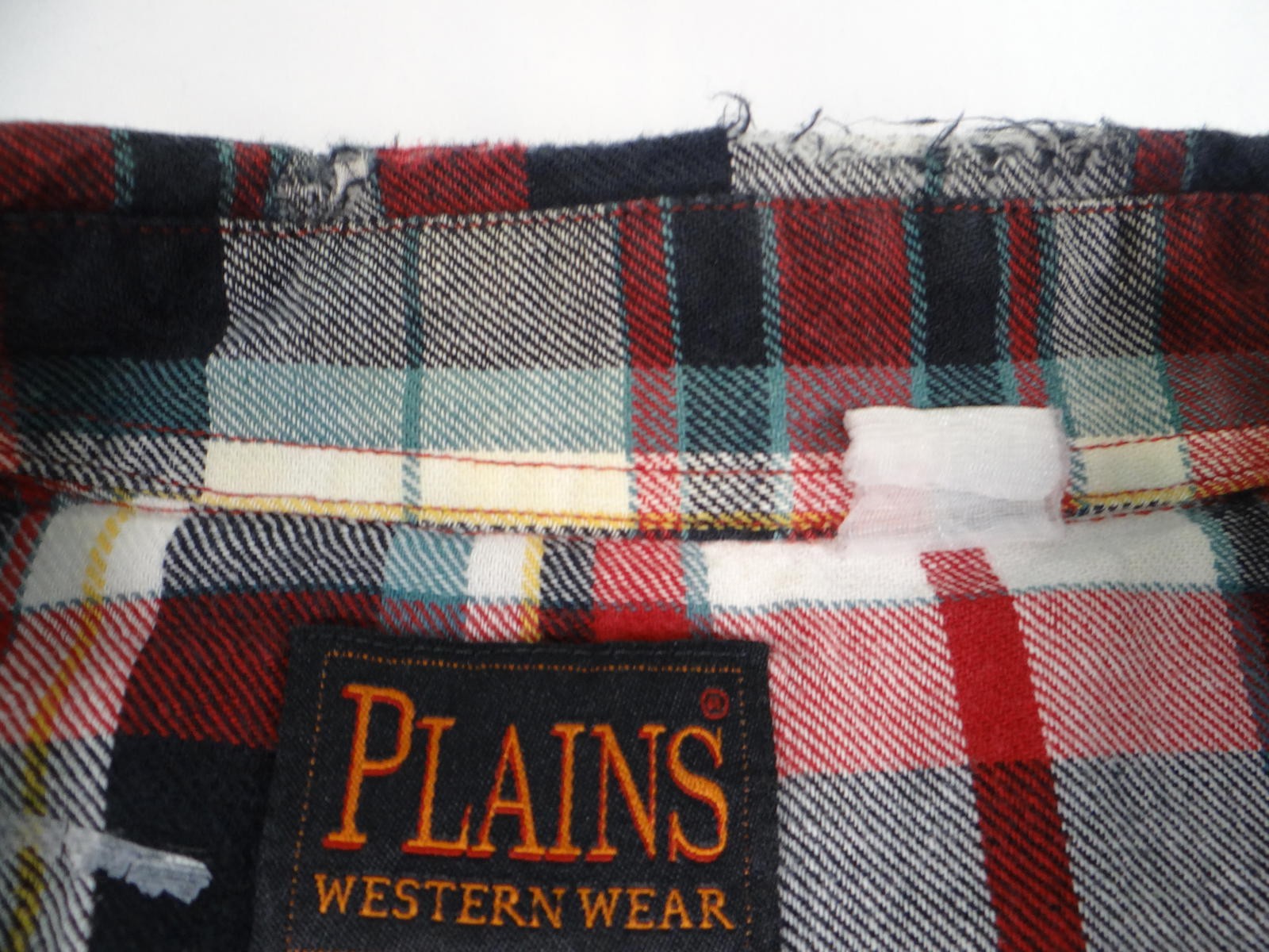 Plains Western Wear Plaid Button-Up Shirt Size Large