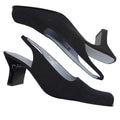 VTG Valerie Stevens Women Black Slingback Square Toe Block Heel w orig box 7.5M