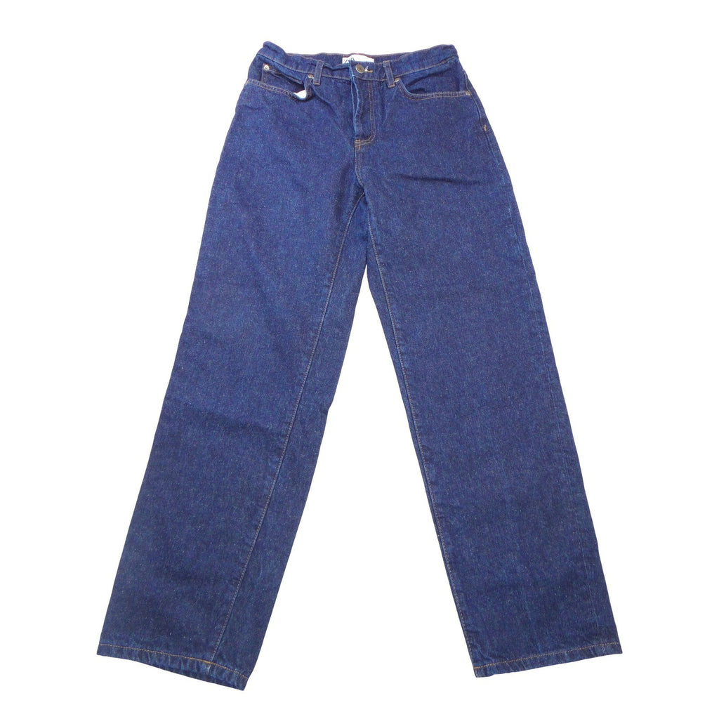 Zara Womens High Rise Straight Leg Jeans Dark Indigo Blue Size 6 MEX 28