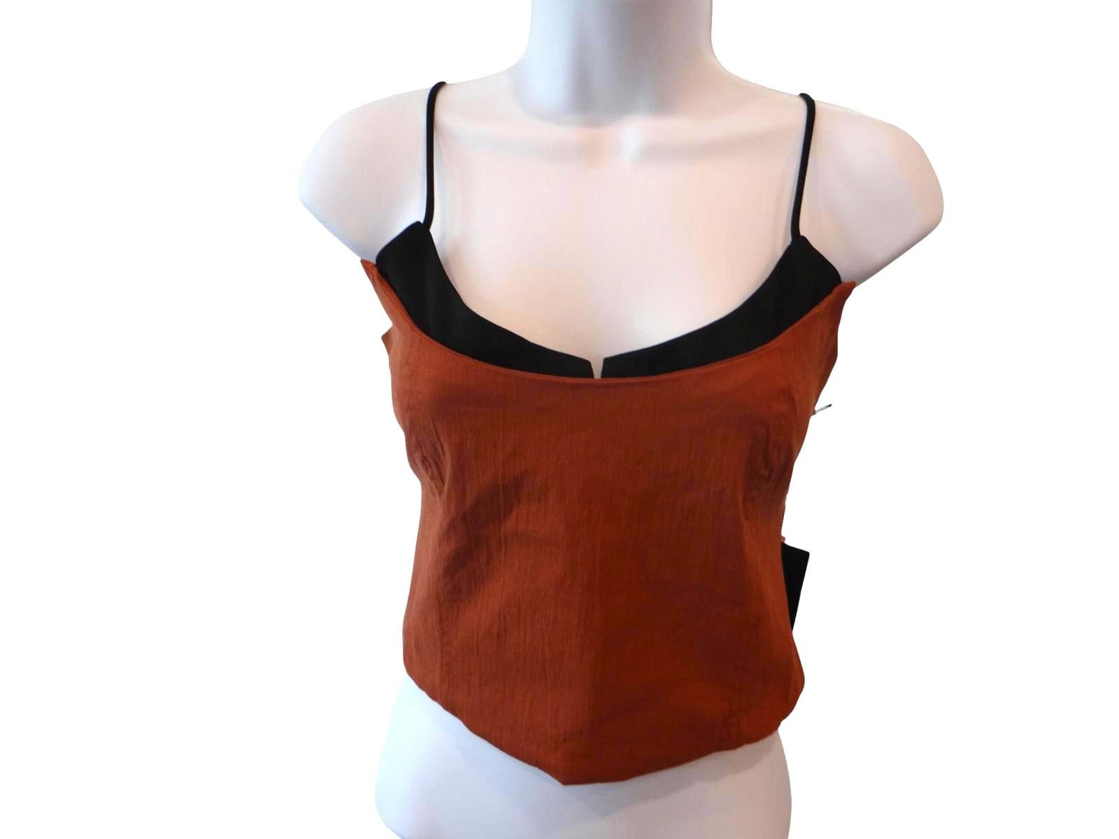 Stylish IRIS Crop Top - Brown and Black