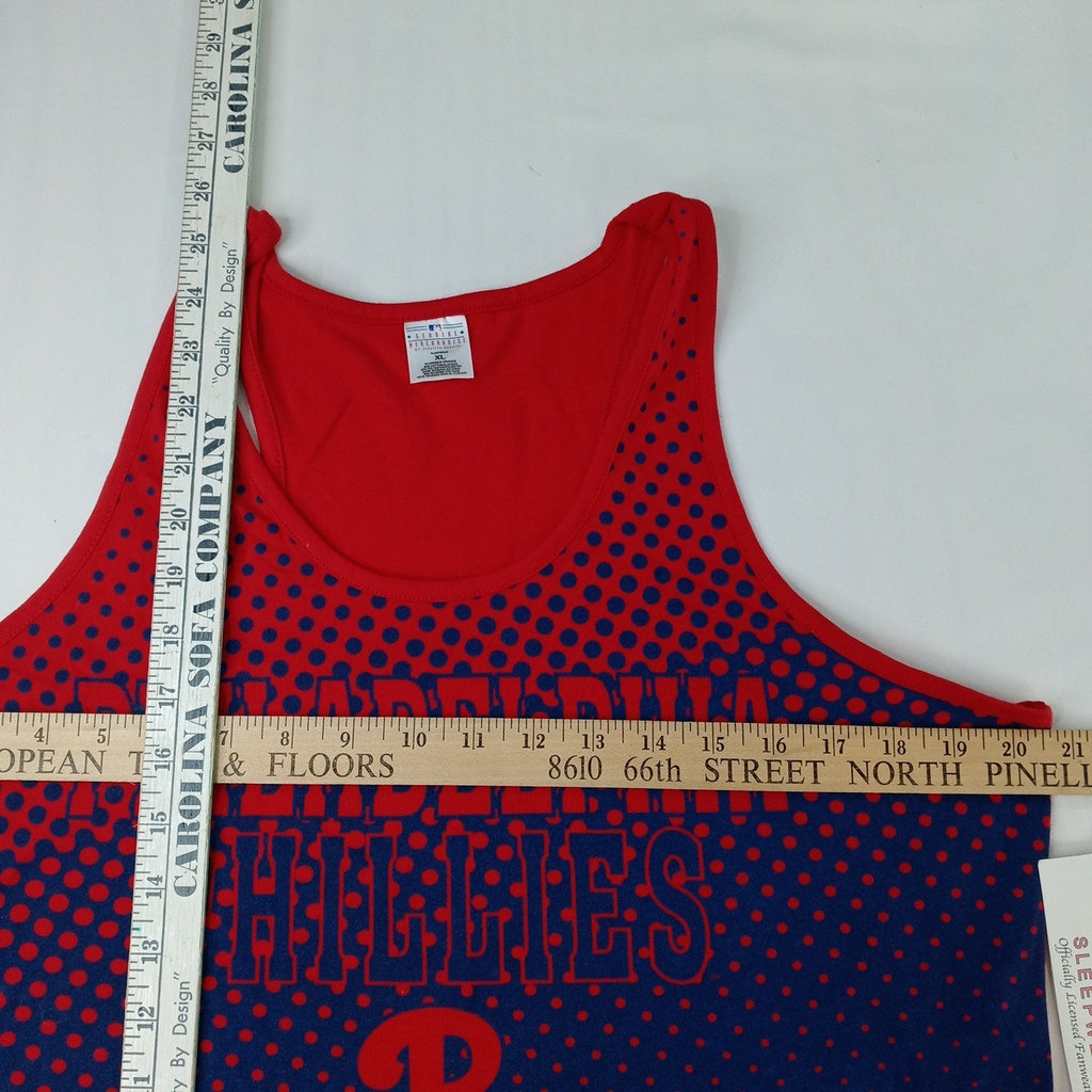 NWT-Philadelphia Phillies Womens Tank Top XL Red Blue Halter Dot Sleeper