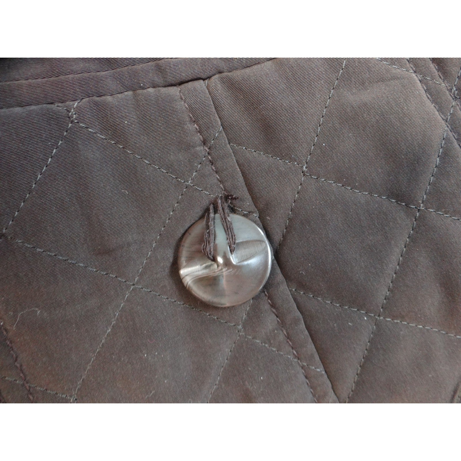 Esprit Quilted Hooded Toggle Jacket Brown Women's Size Medium Cozy Warm Winter