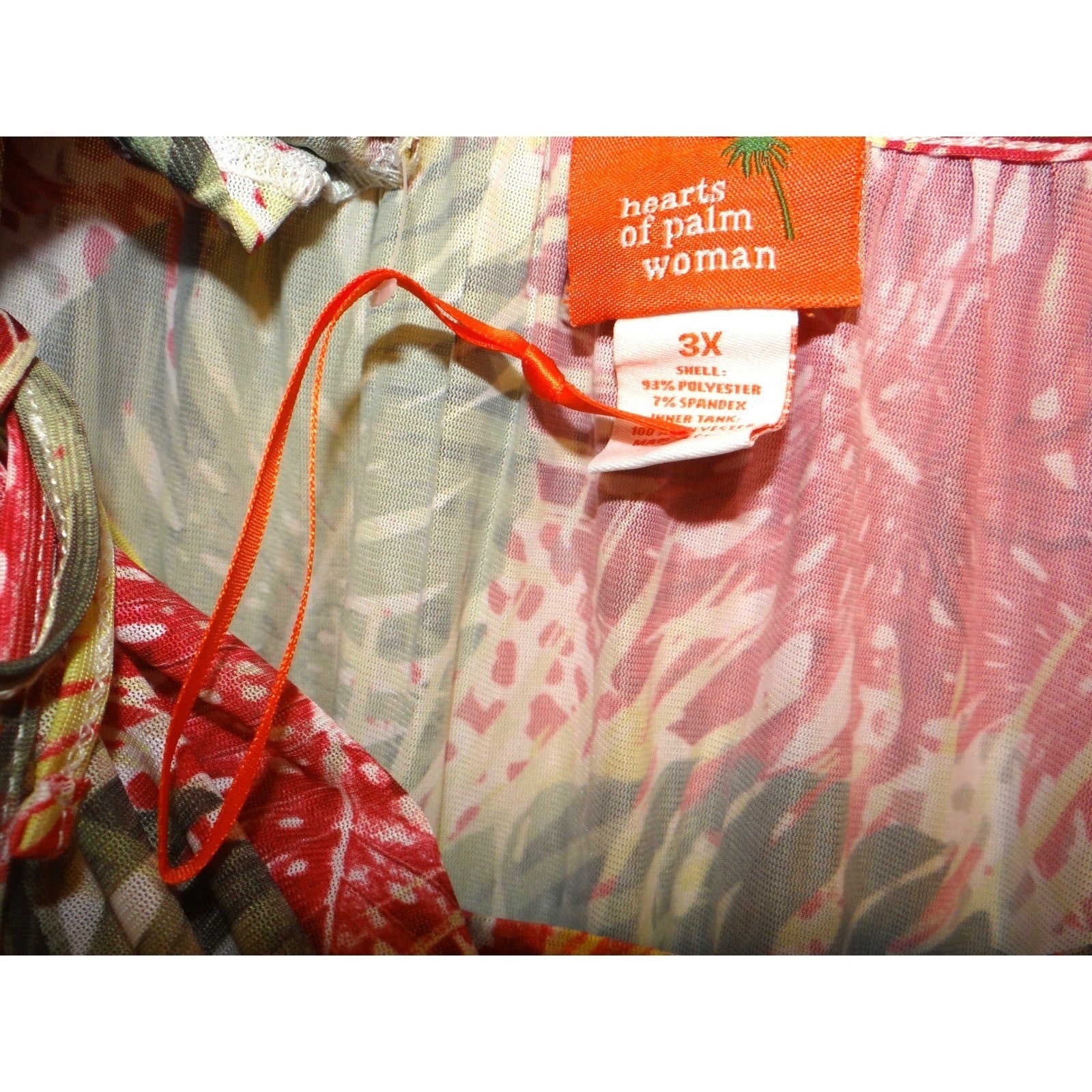 Hearts of Palm Woman Tropical Leaf Print Tunic Blouse Top 3X