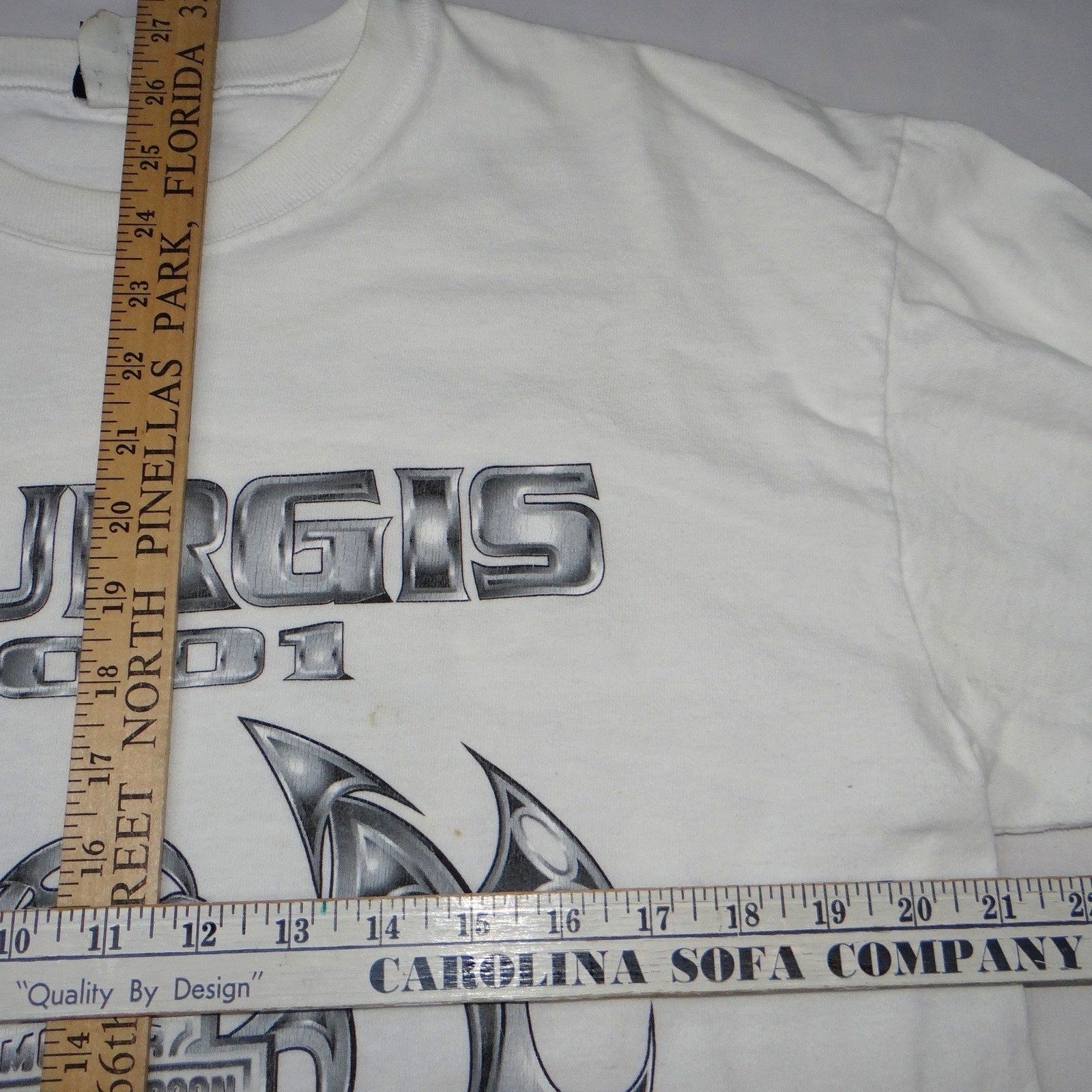 VTG Harley Davidson Sturgis 2001 Black Hills Rally Long Sleeve Tee White Mens L
