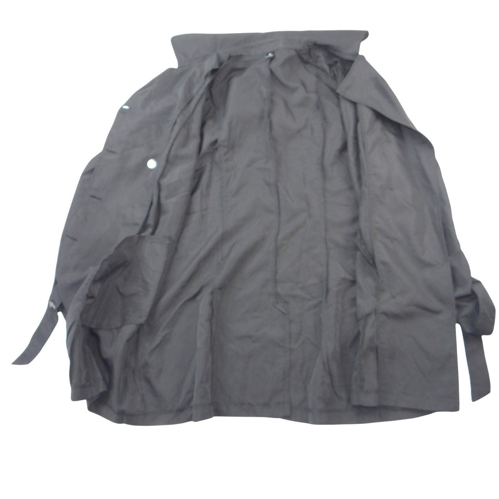 Womens Black Double Breasted Trench Coat XL Cuff Ties Mid Length Jacket