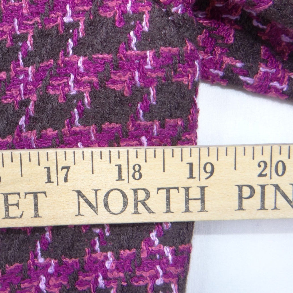 One World Womens Purple Brown Houndstooth Cropped Open Front Jacket Large 1988