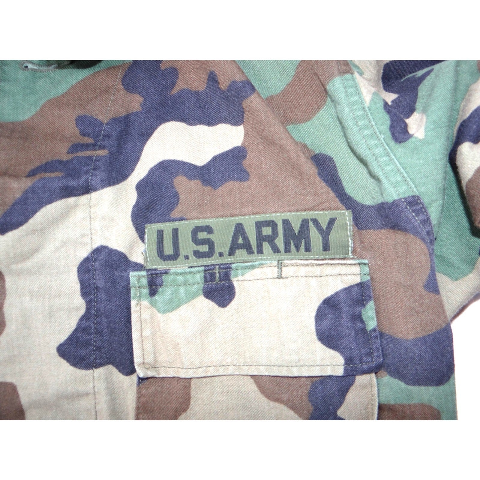 US Army Woodland Camouflage Field Jacket Mens Small Regular M81 Combat Shirt BDU