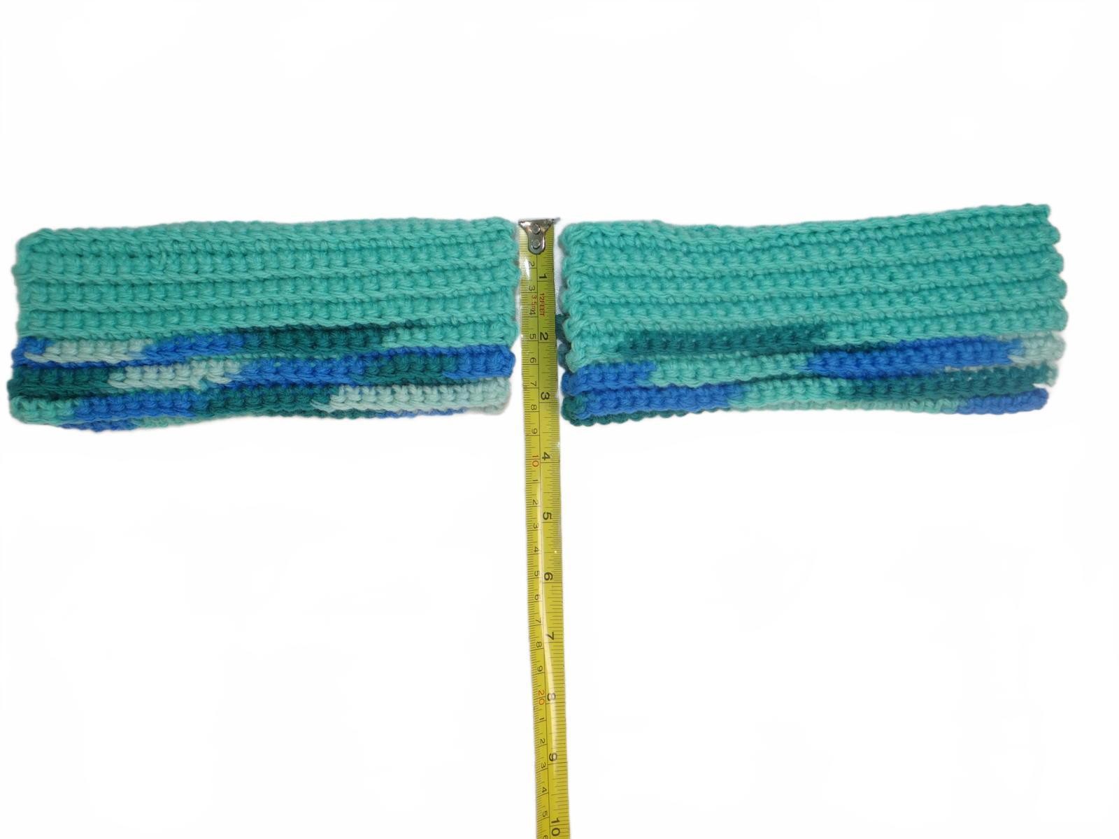 Handmade Crochet Handwarmers in Blue and Green Lot 4
