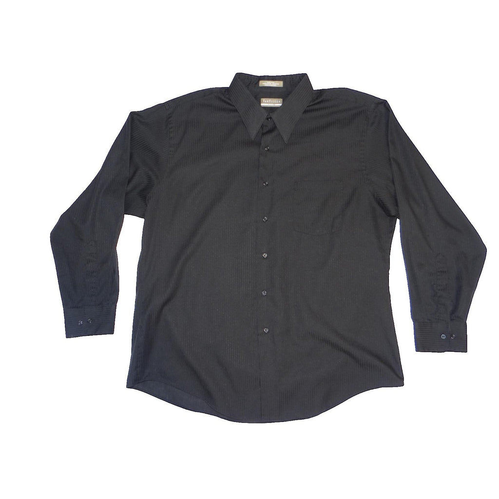 Van Heusen Men's Black Long Sleeve Dress Shirt - XL