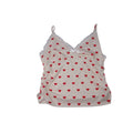ROMWE Cream Red Heart Ruched Cami Tank Top Size 2XL