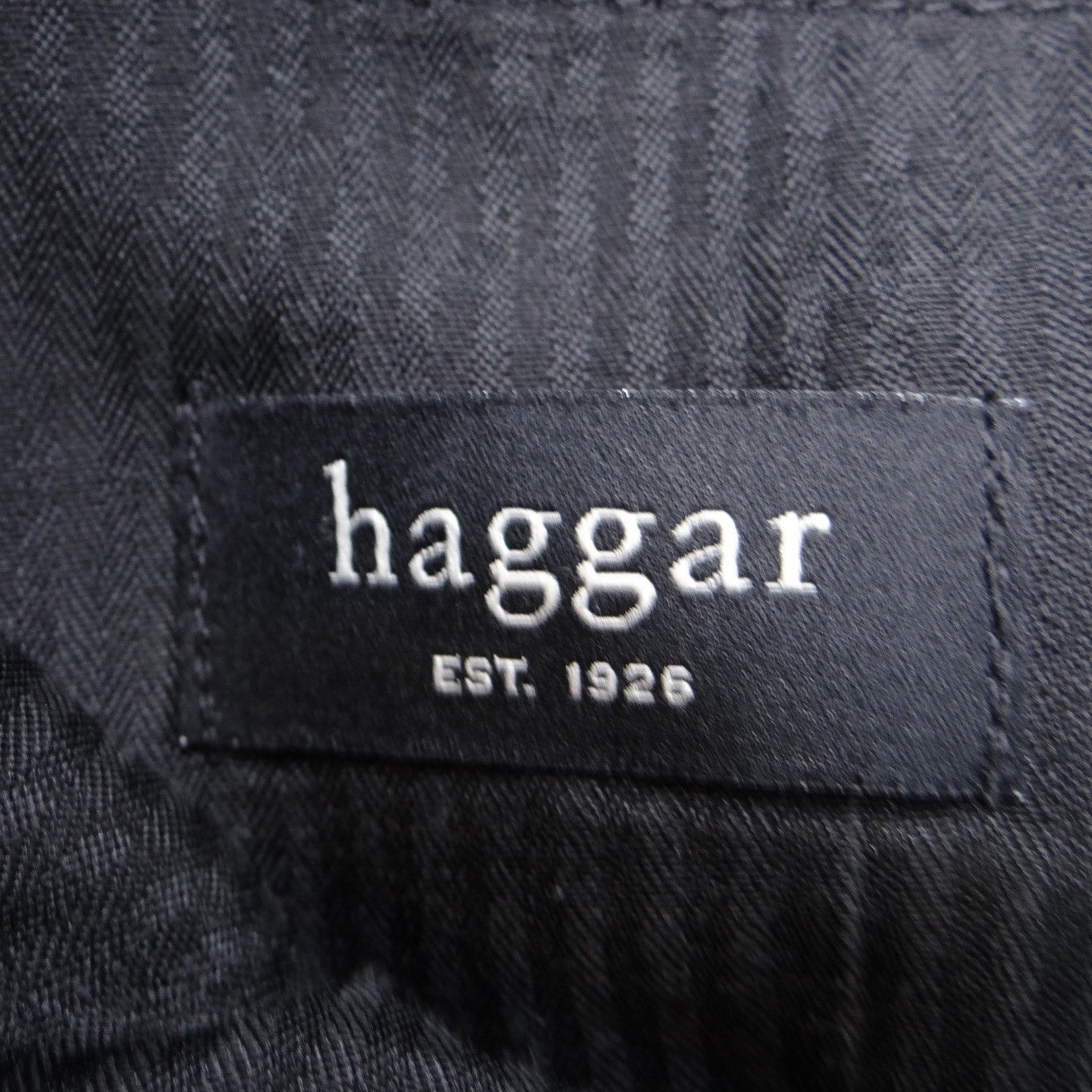 Haggar Mens Straight Fit Dress Pants Black 32x30 Polyester Flat Front Trousers