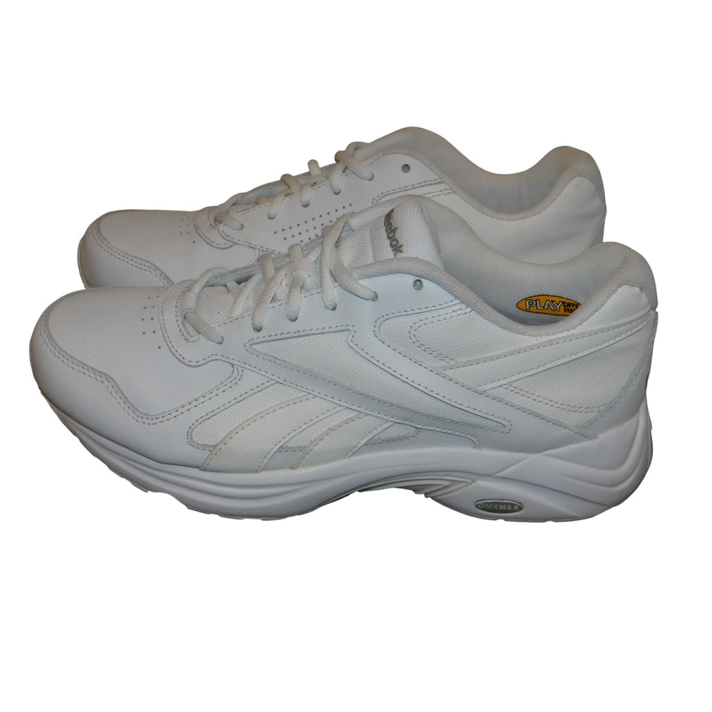 Reebok DMXMAX White Leather Wide 2E Walking Shoes Men's Size 8
