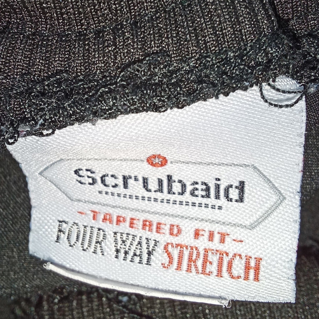 Scrubaid Womens Tapered Fit Four Way Stretch Scrub Pants Black Joggers Size L
