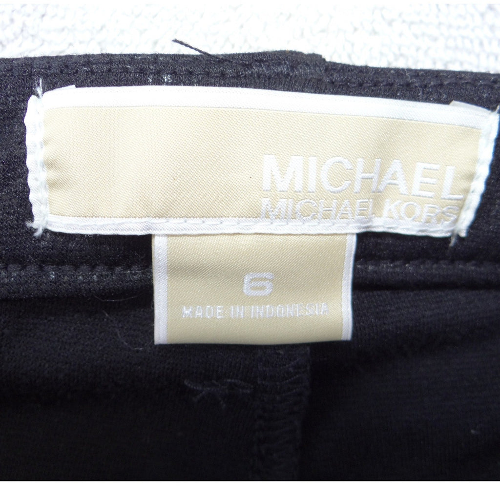Michael Kors Womens Black Textured Skinny Pants Mid Rise Slim Trousers Size 6