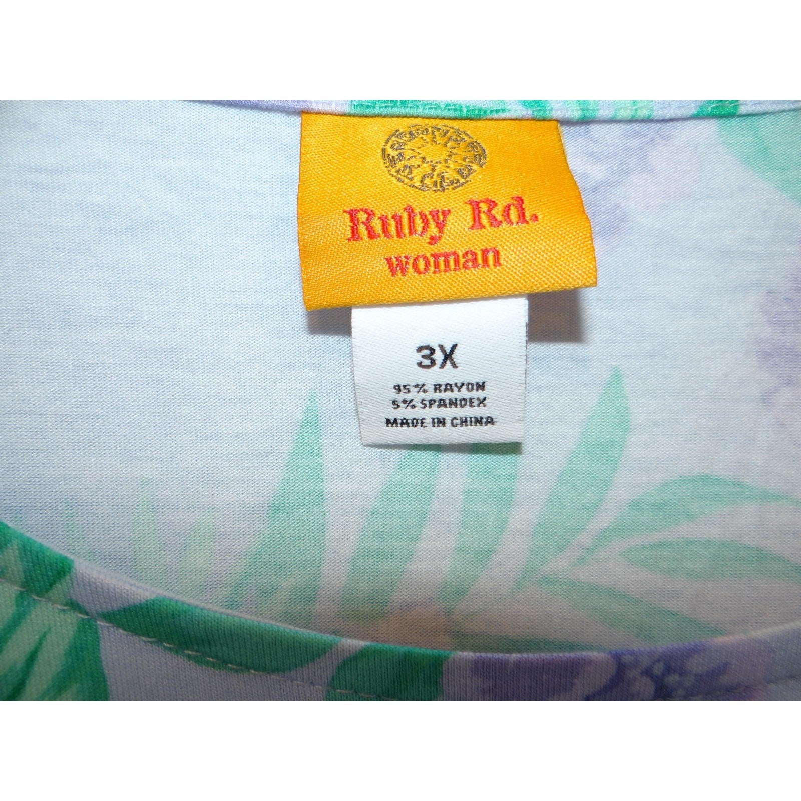 Ruby Rd. Women's 3X Long Sleeve Floral Top