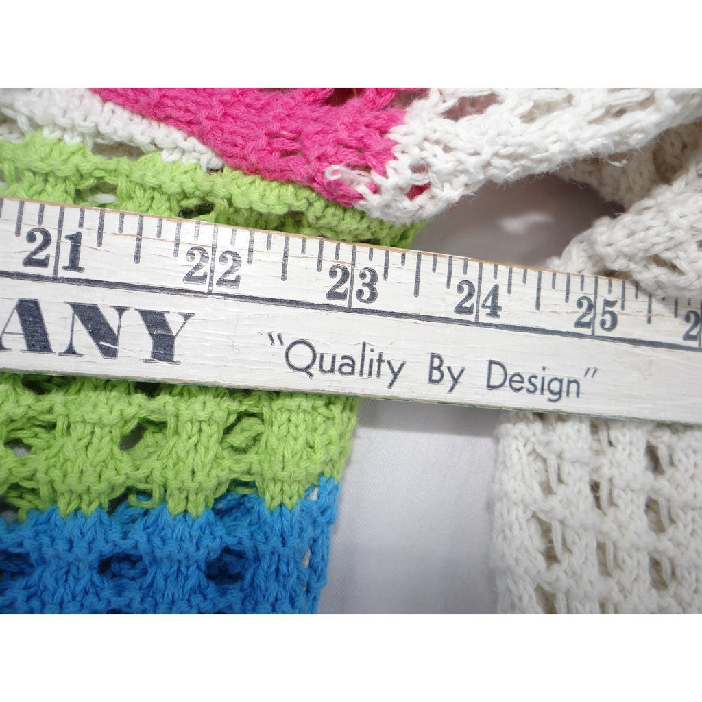 Wild Fable Striped Crochet Square Neck Long Sleeve Cropped Sweater Top Womens XL
