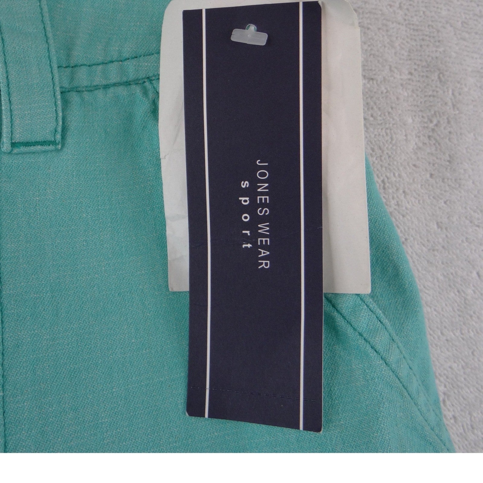 NWT-Jones Wear Sport Women Teal Green Wide Leg Cotton Pants 100% Cotton Size 16