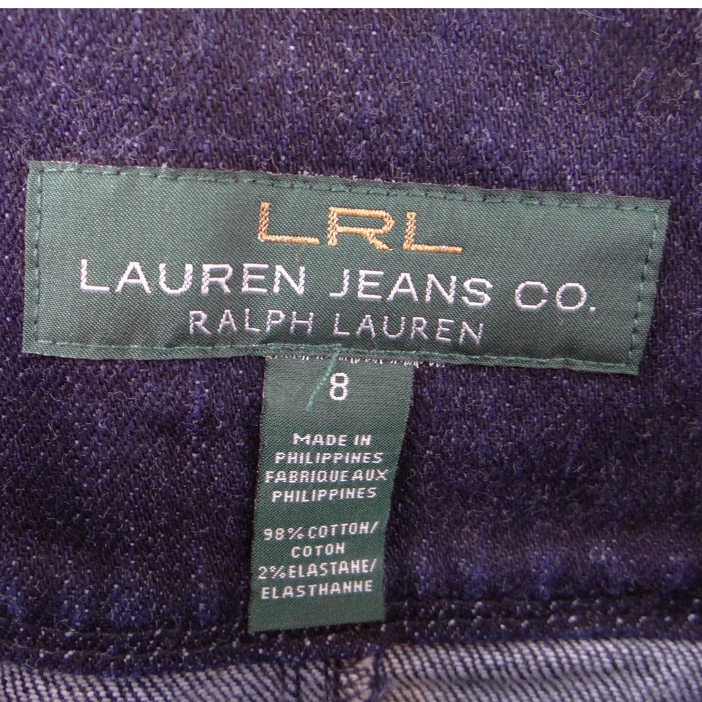 Lauren Ralph Lauren Denim Pencil Skirt Dark Wash Indigo Knee Length Womens 8