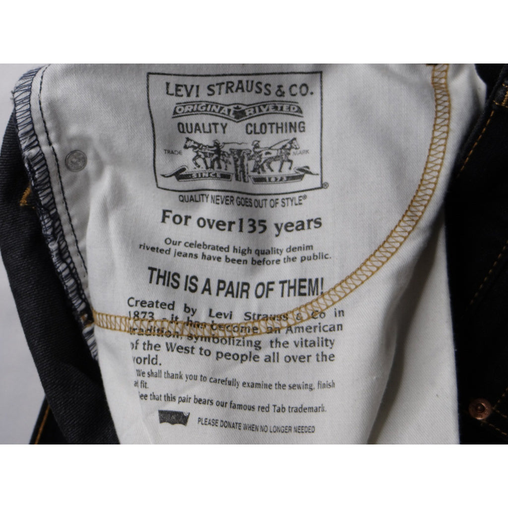 Altered Custom Levi Strauss 505 Mens Black Straight Fit Jeans Size 34x24
