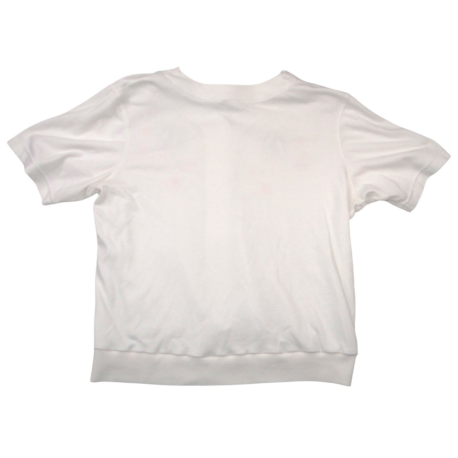 VTG Alfred Dunner Women White Floral Embroidered Button Front Short Sleeve Top L