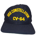 New Era USS Constellation CV-64 Snapback Hat Mens Navy Blue Vintage Made in USA