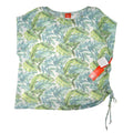 Hearts of Palm Woman 3X Tropical Leaf Print Tunic Top Drawstring Side Accent