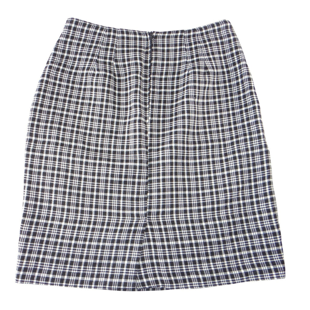 Christy Girl Dori Adler Vintage Black White Plaid Pencil Skirt High Waist