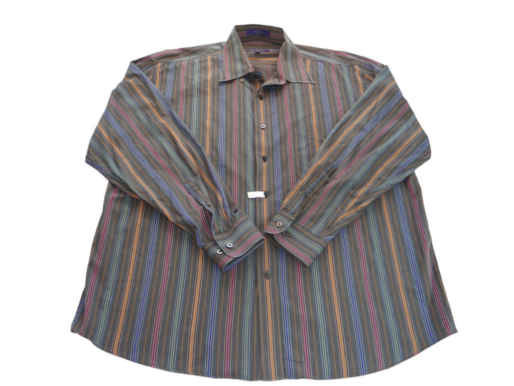 Stylish Alan Flusser Men's XL Striped Button-Up Shirt