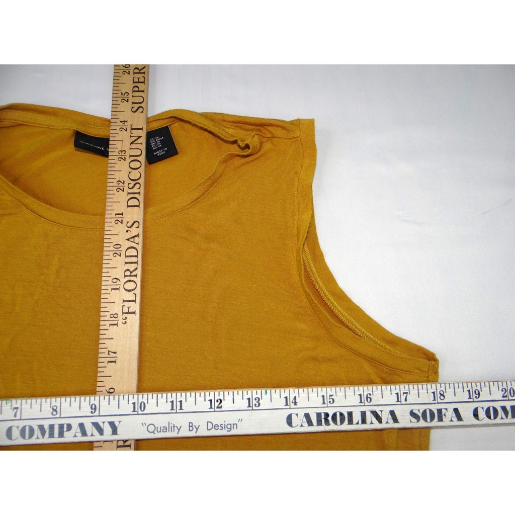 Adrienne Vittadini Mustard Yellow Sleeveless Tank Top Crew Neck Size M