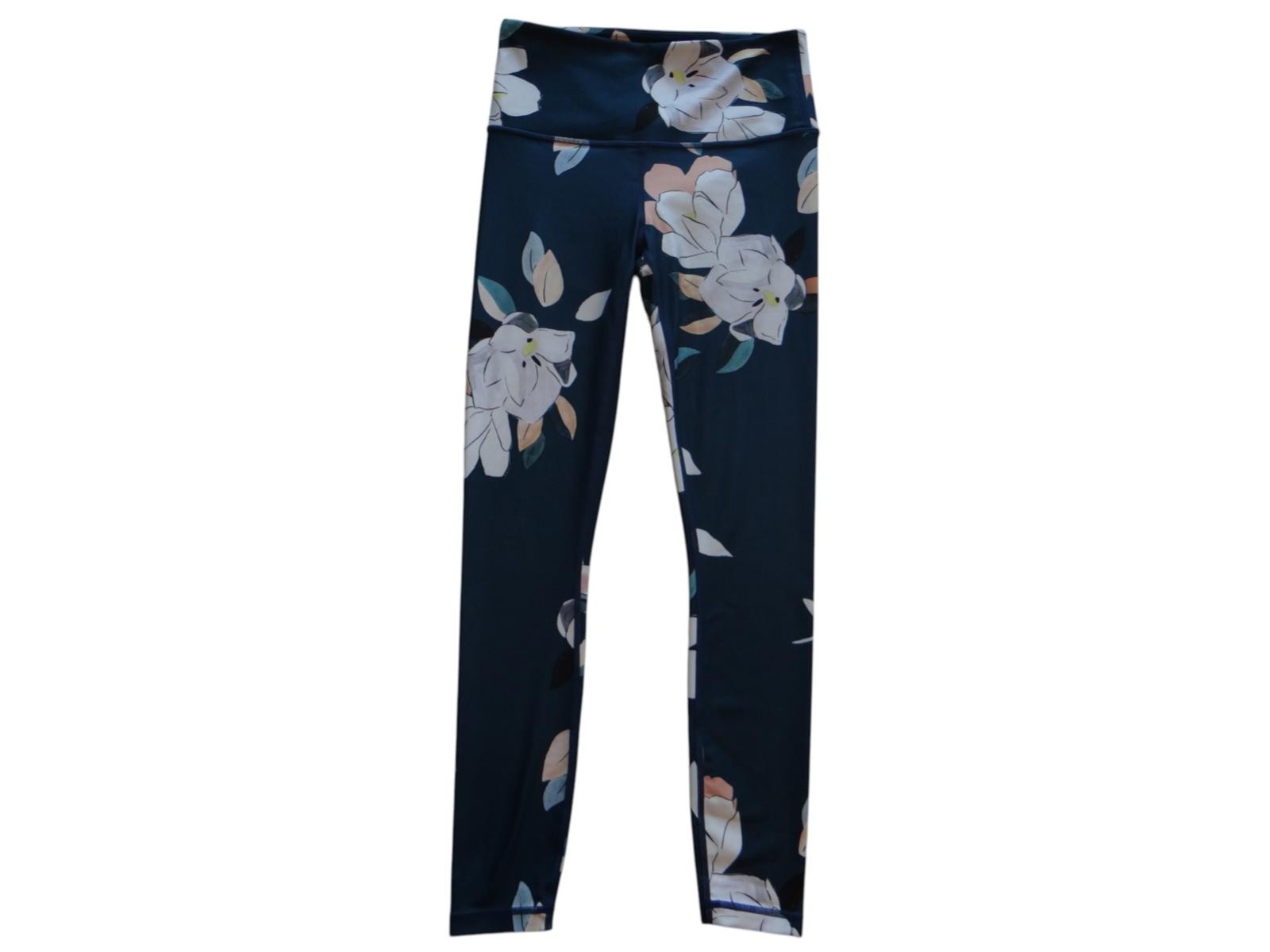 Floral High-Waisted Leggings by OAILA - Navy Blue