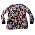 Cherokee Stay Curious Raccoon Floral Scrub Jacket Snap Front CK301 Black L
