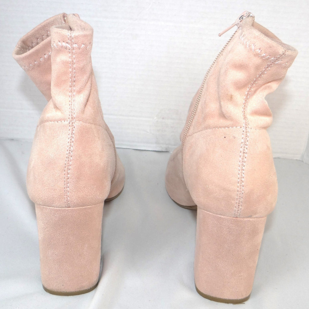 MIA Avril Women Blush Pink Peep Toe Block Heel Ankle Boots Size 10M