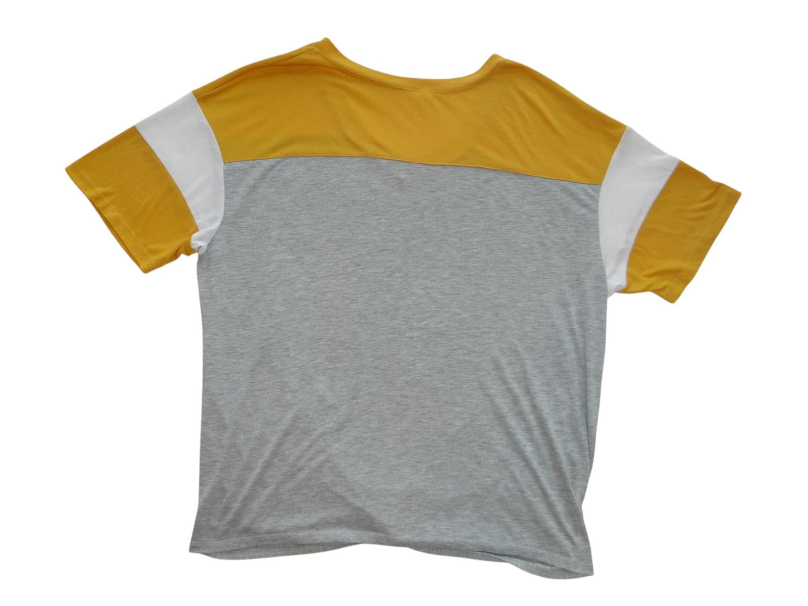 Hybrid Queen V-Neck Knotted Tee - Yellow & Gray