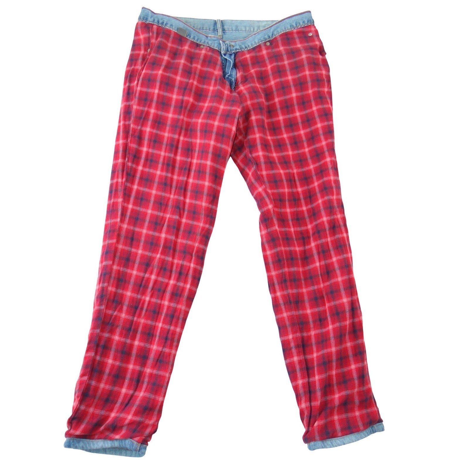Eddie Bauer Womens P8 Light Wash Flannel Lined Boyfriend Relaxed Jeans