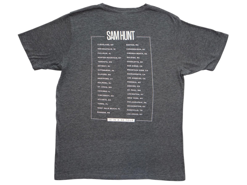 Sam Hunt 15 in a 30 Tour T-Shirt