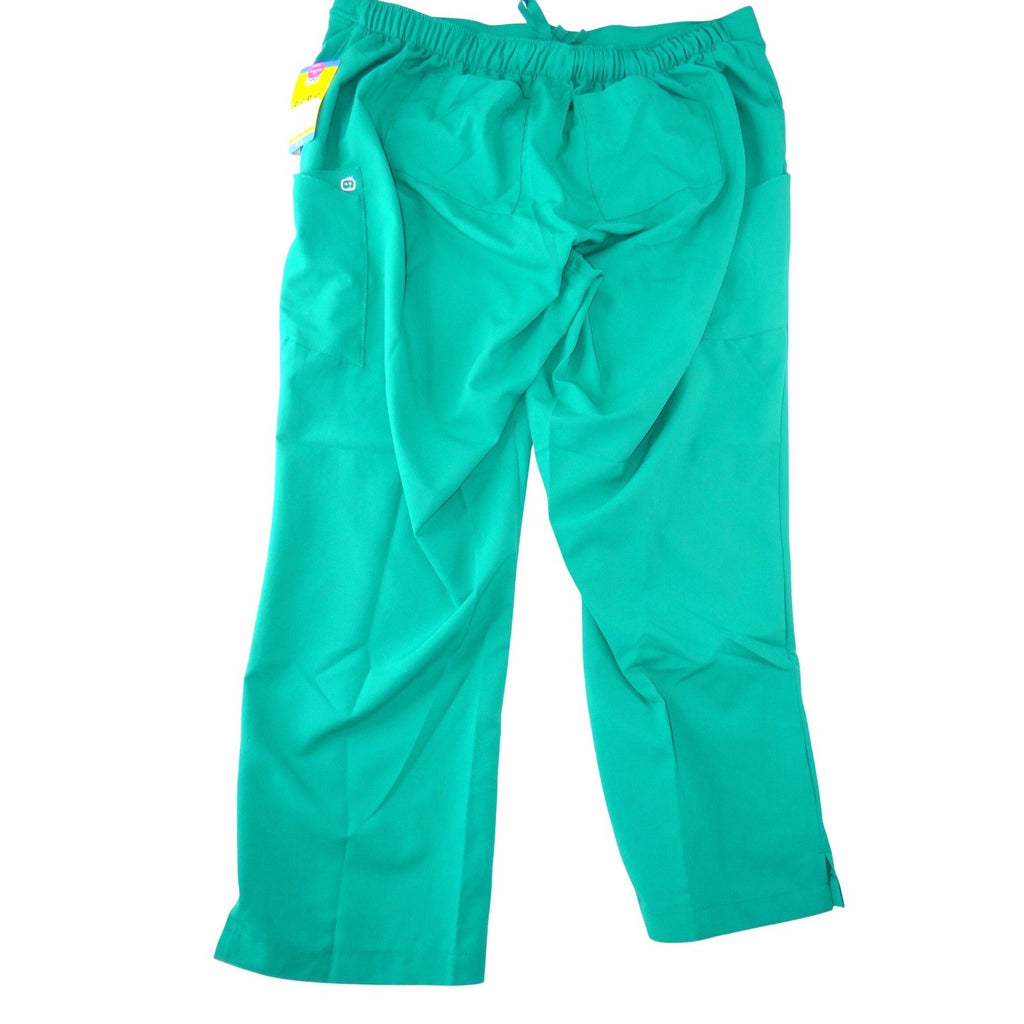 NWT-WonderWink Women 2X Petite Hunter Green Cargo Scrub Pants