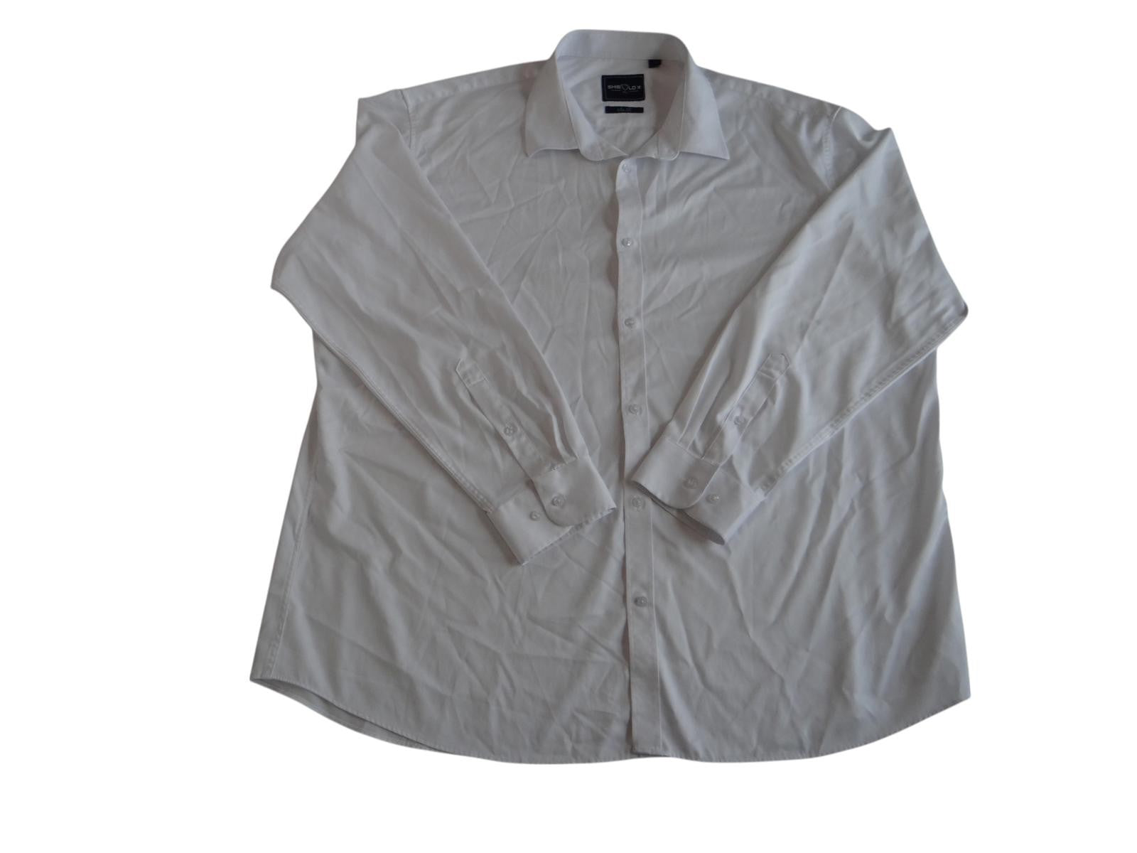 SHIELD-X Slim Fit Dress Shirt - White 4XL