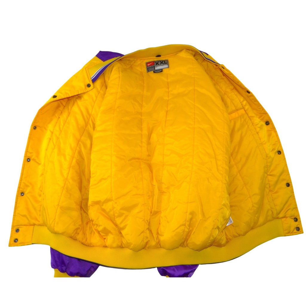 Nike Los Angeles Lakers Vintage NBA Bomber Jacket Yellow Purple XXL