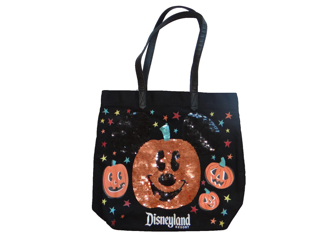 Disneyland Resort Halloween Tote Bag with Sequin Pumpkin and Mickey Ears